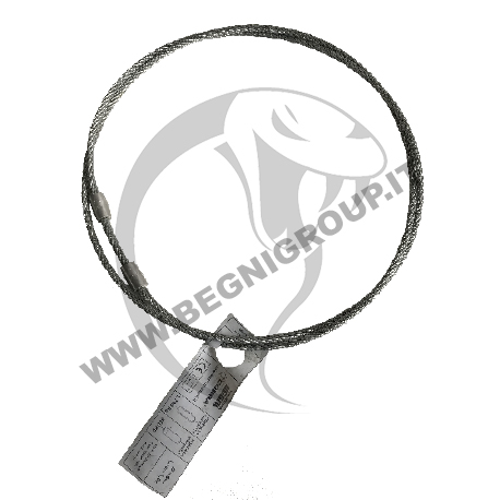 Brache (cinghie / fasce) ad anello intrecciato in fune d’acciaio per sollevamento di fasci di prodotti siderurgici.