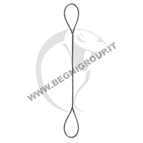 Brache di sollevamento in fune di acciaio con asole impalmate a mano.