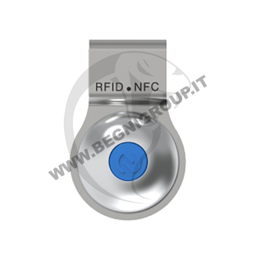 SupraHoseTag Microchip digitale RFID con tag e fascetta di larghezza massima 7 mm in acciaio.
