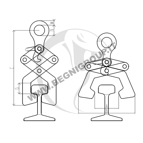 begni-group-YGC disegno Pinza per il sollevamento di profili ferroviari Pinza per il sollevamento di profili ferroviari